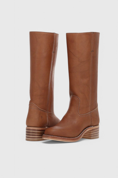 Botas de Mujer hasta la Rodilla con Tacón Apilado y Punta Redonda Clásica