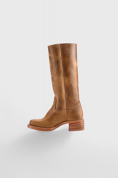 Botas de Mujer hasta la Rodilla con Tacón Apilado y Punta Redonda Clásica