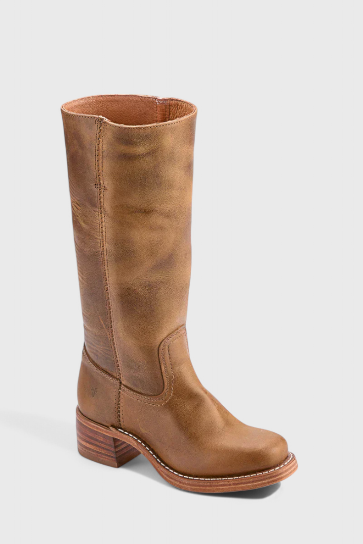 Botas de Mujer hasta la Rodilla con Tacón Apilado y Punta Redonda Clásica