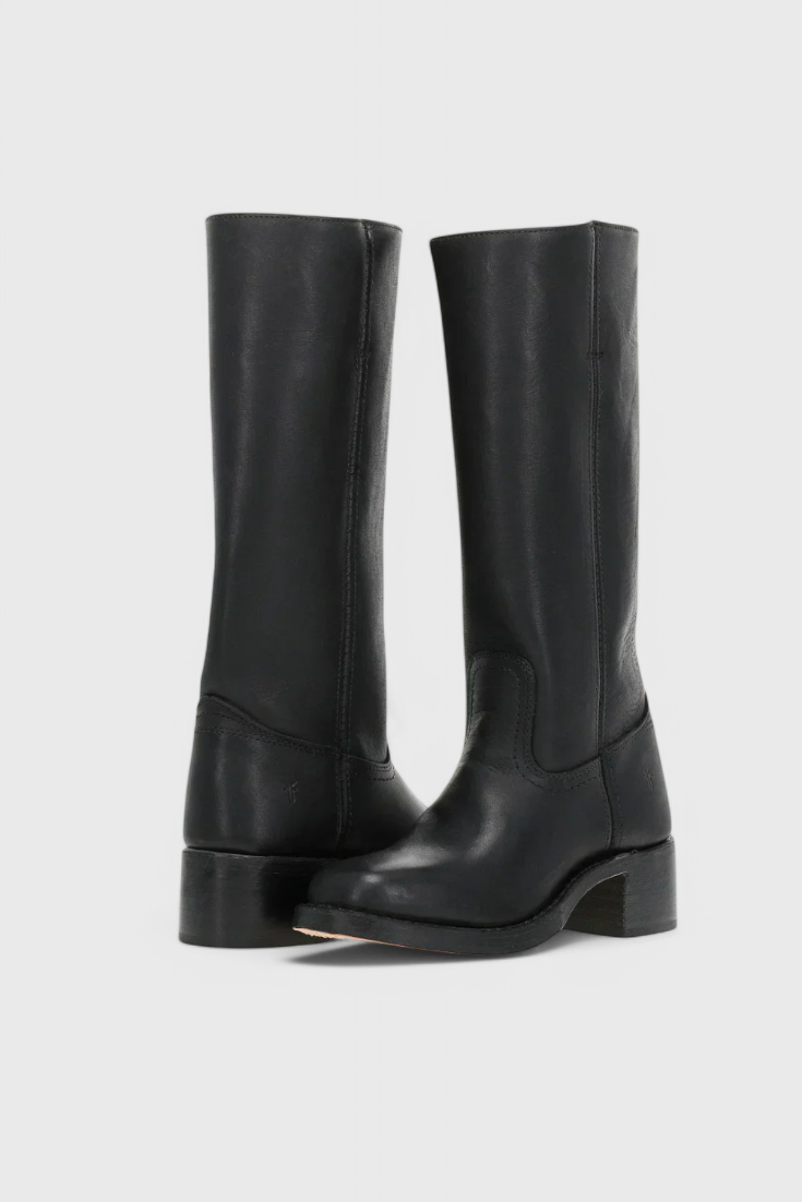 Botas de Mujer hasta la Rodilla con Tacón Apilado y Punta Redonda Clásica