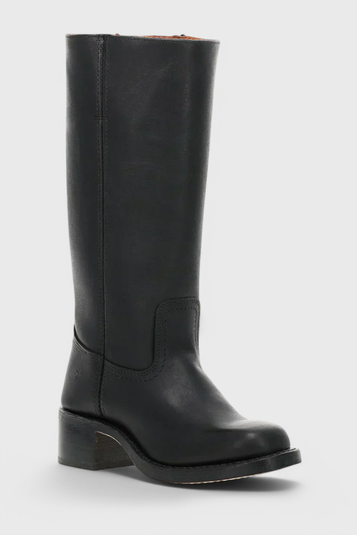 Botas de Mujer hasta la Rodilla con Tacón Apilado y Punta Redonda Clásica