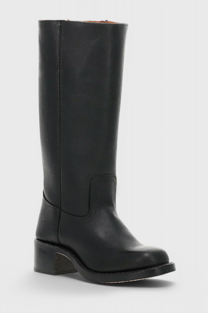 Botas de Mujer hasta la Rodilla con Tacón Apilado y Punta Redonda Clásica