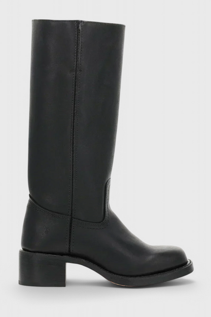 Botas de Mujer hasta la Rodilla con Tacón Apilado y Punta Redonda Clásica