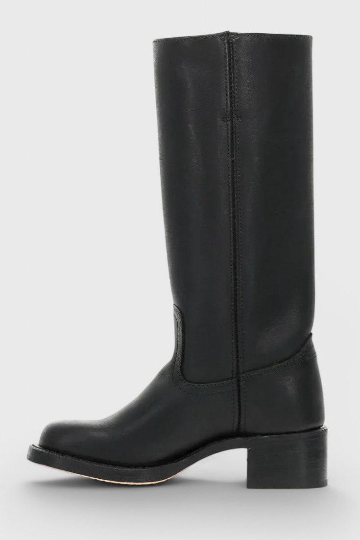 Botas de Mujer hasta la Rodilla con Tacón Apilado y Punta Redonda Clásica