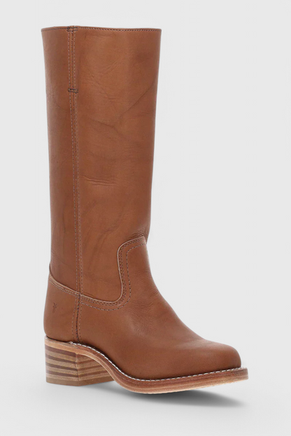 Botas de Mujer hasta la Rodilla con Tacón Apilado y Punta Redonda Clásica