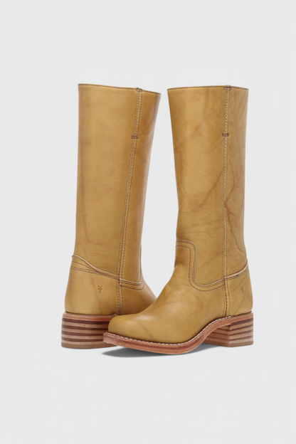 Botas de Mujer hasta la Rodilla con Tacón Apilado y Punta Redonda Clásica