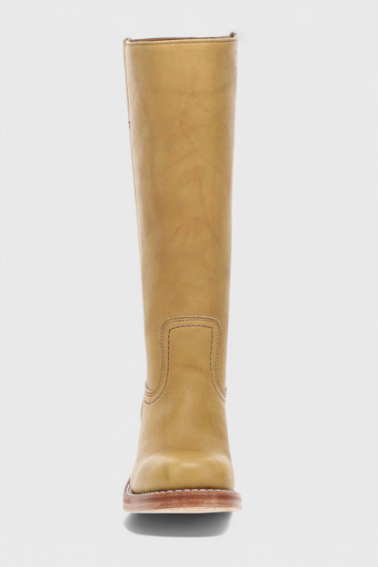 Botas de Mujer hasta la Rodilla con Tacón Apilado y Punta Redonda Clásica