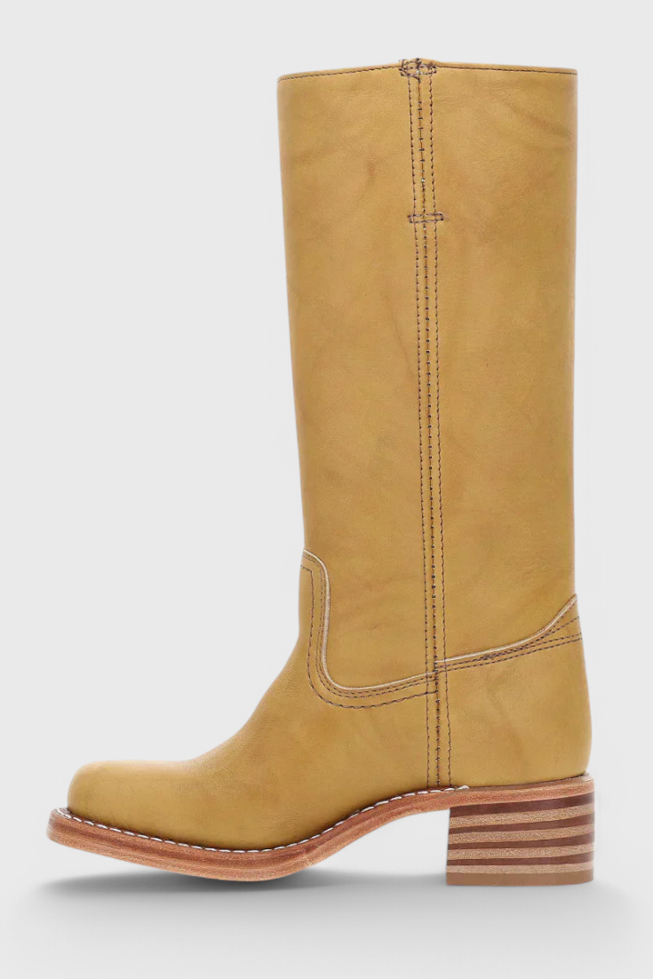 Botas de Mujer hasta la Rodilla con Tacón Apilado y Punta Redonda Clásica