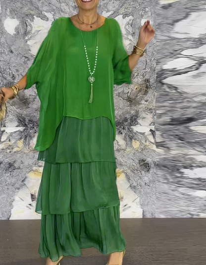 Caroline | Vestido Maxi Suelto con Cuello Redondo