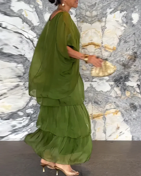 Caroline | Vestido Maxi Suelto con Cuello Redondo