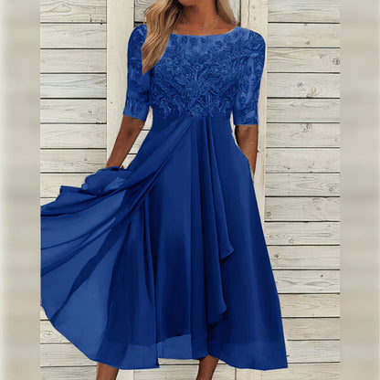 Scarlett™ - Vestido Midi con Mangas de Encaje