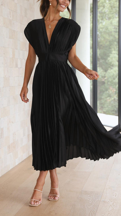 ALIYAH – VESTIDO MIDI PLISADO ELEGANTE