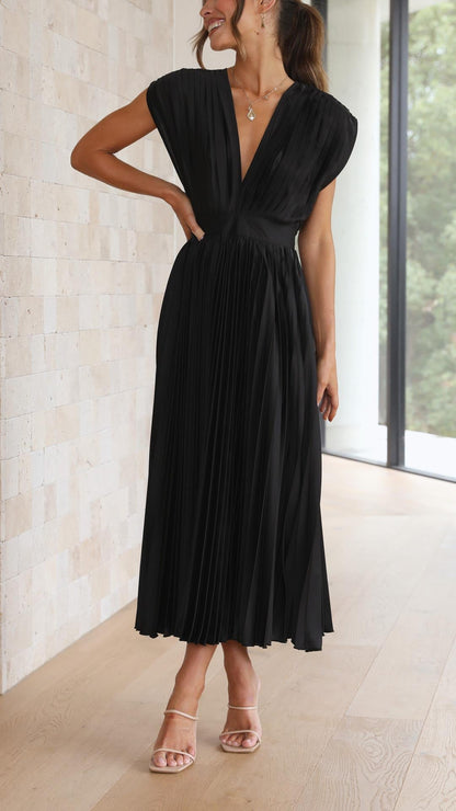 ALIYAH – VESTIDO MIDI PLISADO ELEGANTE