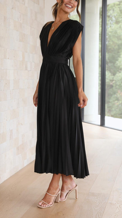 ALIYAH – VESTIDO MIDI PLISADO ELEGANTE