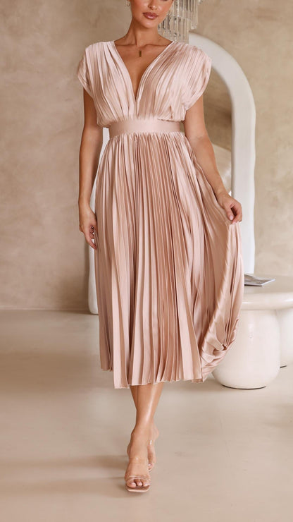 ALIYAH – VESTIDO MIDI PLISADO ELEGANTE
