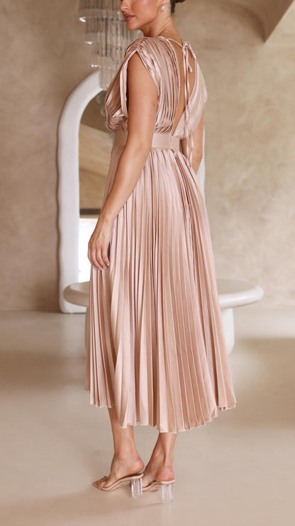 ALIYAH – VESTIDO MIDI PLISADO ELEGANTE