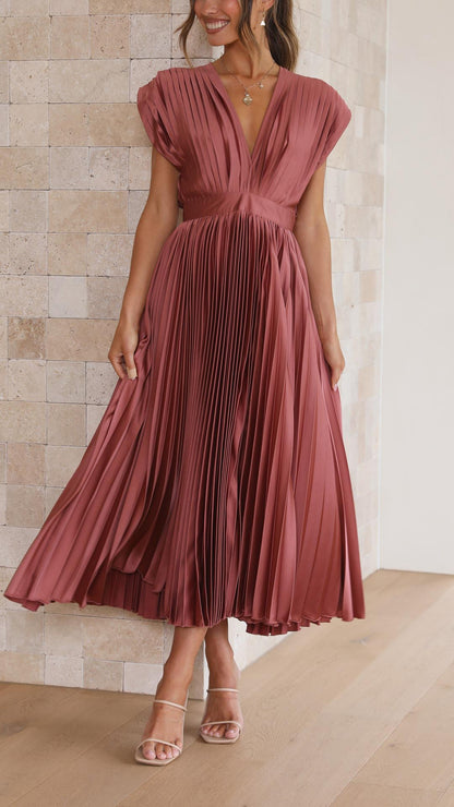 ALIYAH – VESTIDO MIDI PLISADO ELEGANTE