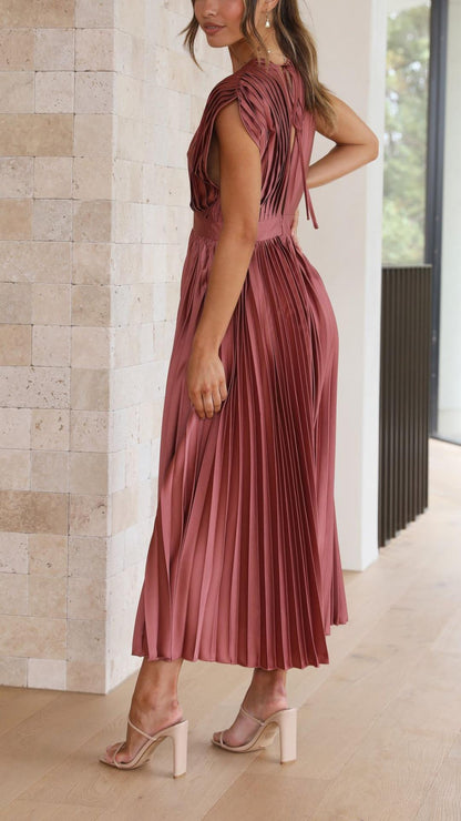 ALIYAH – VESTIDO MIDI PLISADO ELEGANTE