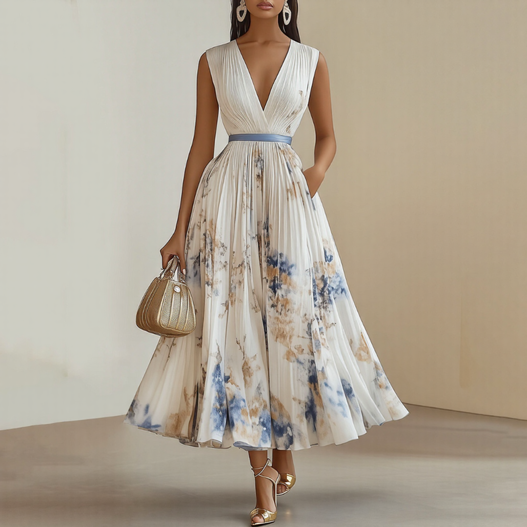 Vestido Maxi Plisado Elegante Roma