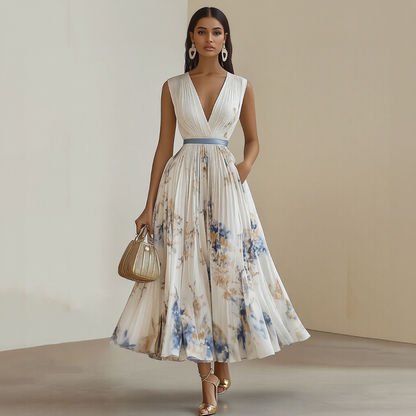 Vestido Maxi Plisado Elegante Roma