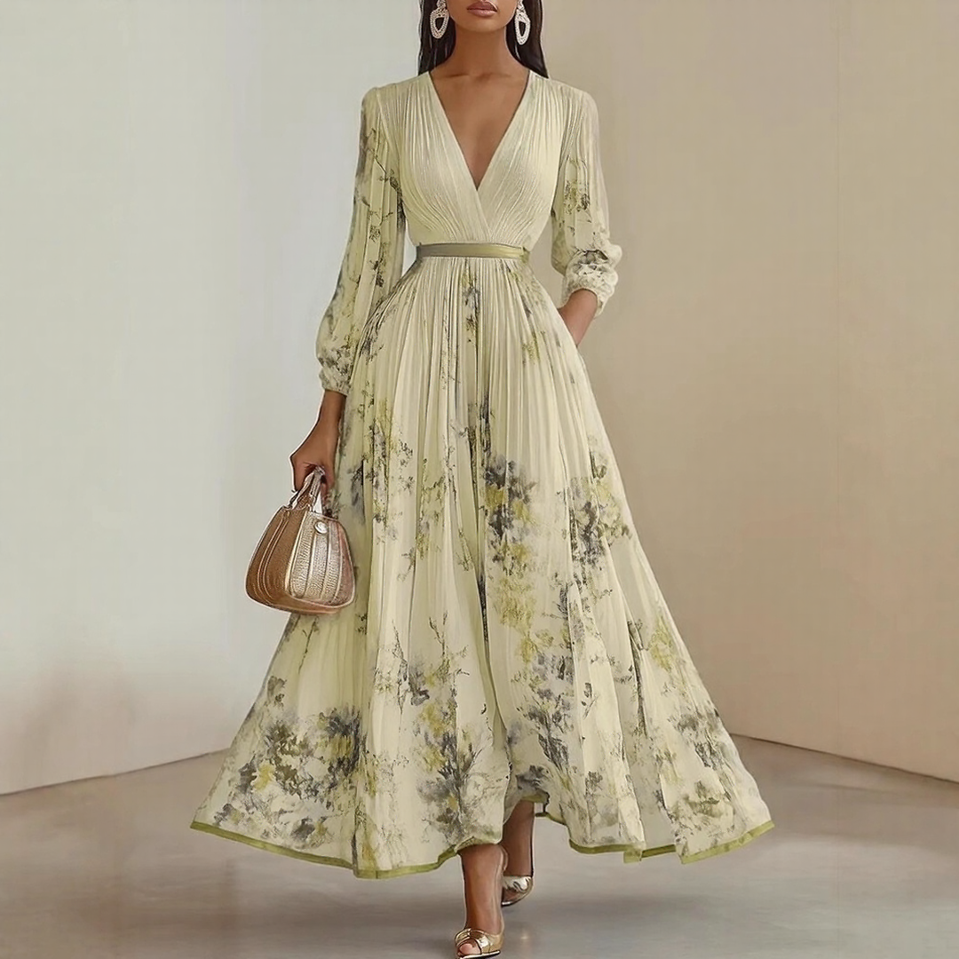 Vestido Maxi Plisado Elegante Roma