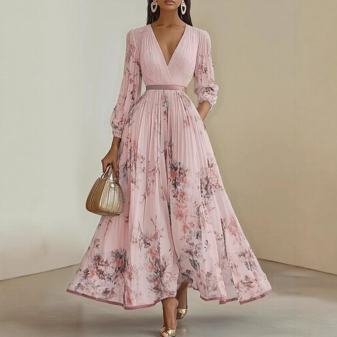 Vestido Maxi Plisado Elegante Roma