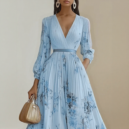 Vestido Maxi Plisado Elegante Roma