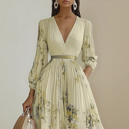 Vestido Maxi Plisado Elegante Roma