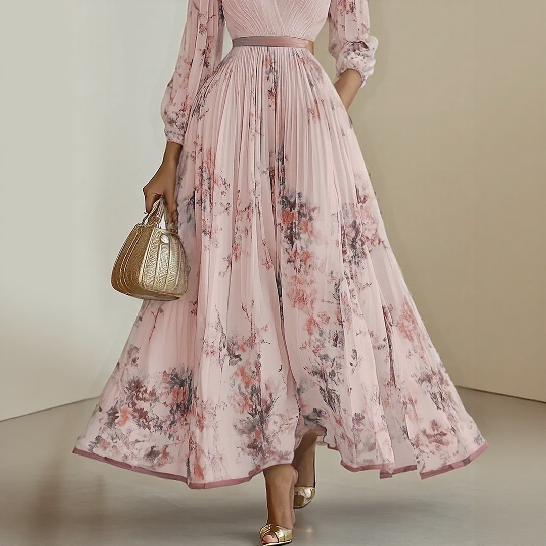 Vestido Maxi Plisado Elegante Roma