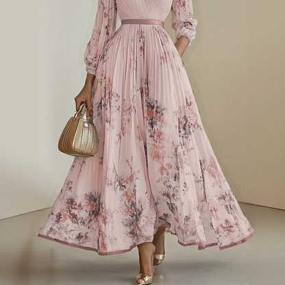 Vestido Maxi Plisado Elegante Roma