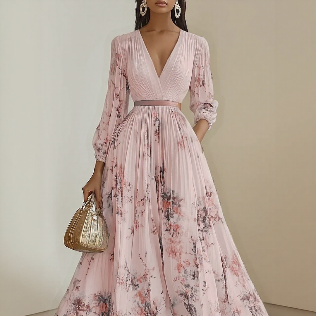 Vestido Maxi Plisado Elegante Roma
