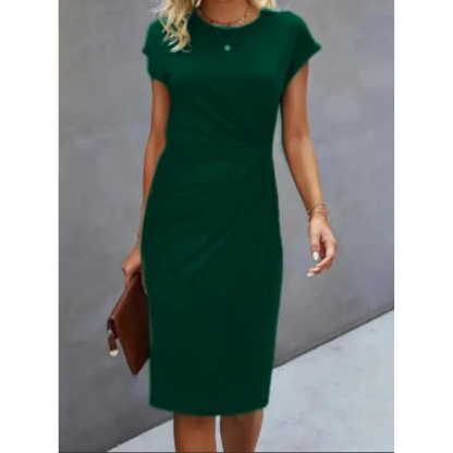 Anouk - Vestido midi formal de manga corta para mujeres