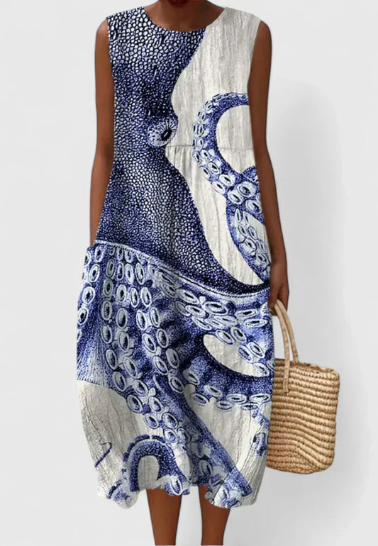 JULIET – VESTIDO SIN MANGAS INSPIRADO EN EL OCÉANO