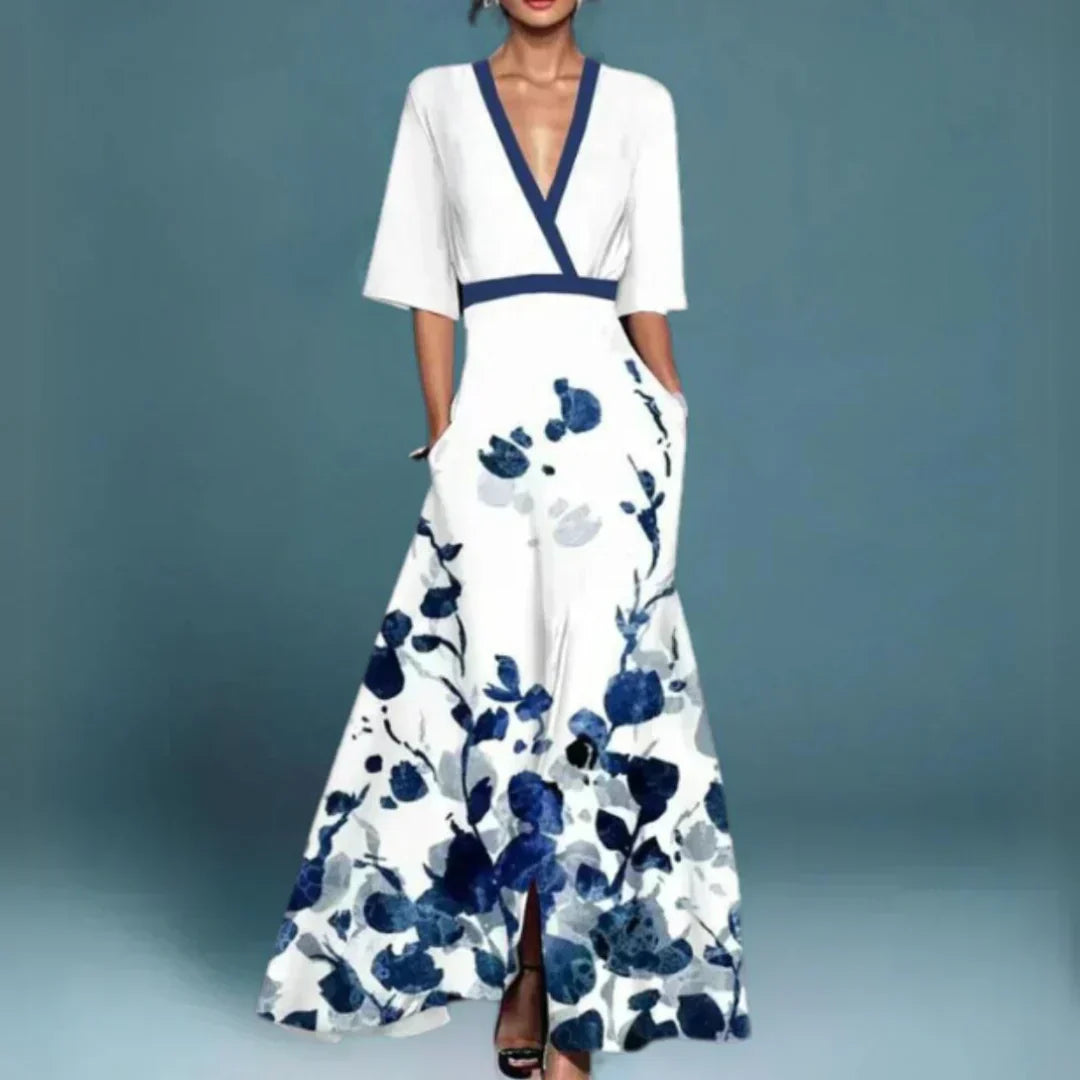 Evie - Vestido Elegante con Patrón de Flores