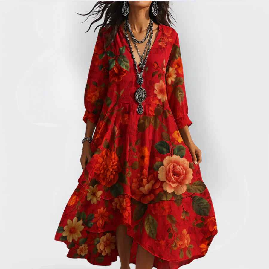 Soraya™ – Vestido Boho Fresco con un Caída que Acentúa el Cuerpo
