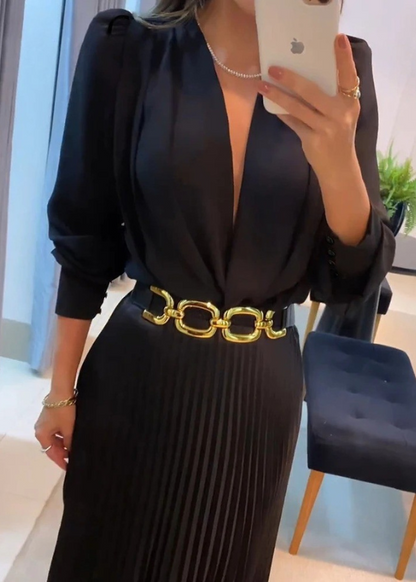 SERAPHINA – VESTIDO MIDI PLISADO ELEGANTE
