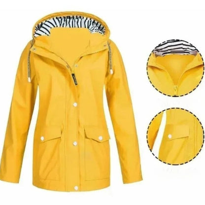 Ilektra - Chaqueta Elegante de Manga Larga Impermeable con Capucha