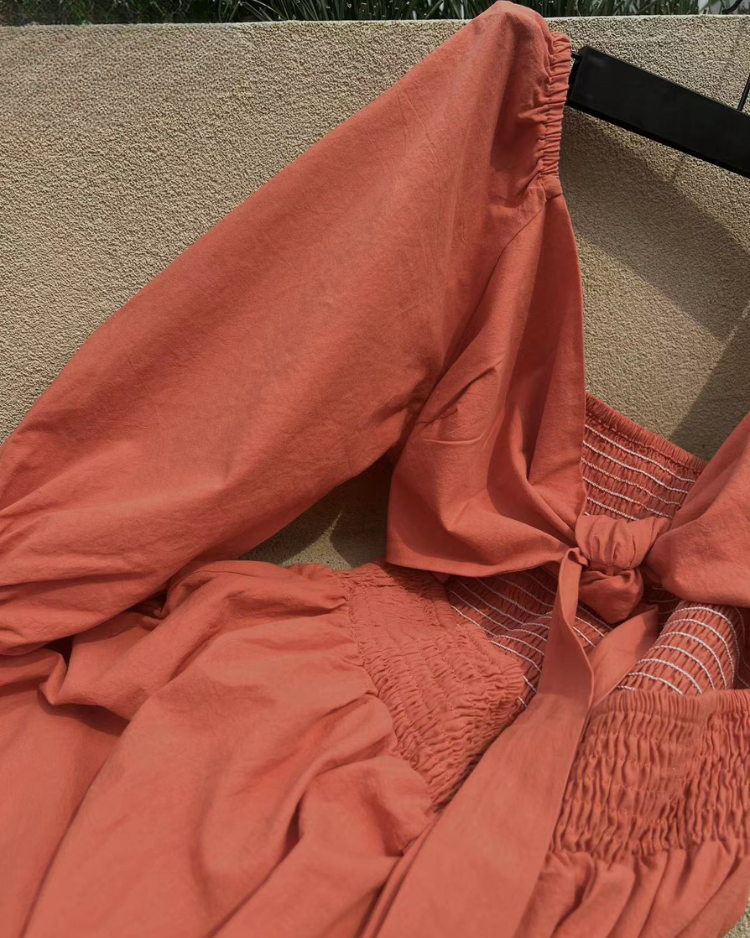 Ophelia - Vestido Midi con Mangas de Volantes