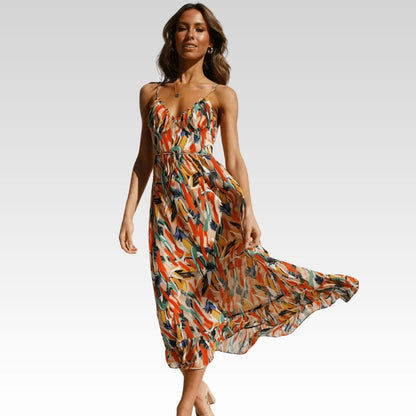 Chiara - Vestido Midi Colorido Mujer | Elegancia Veraniega
