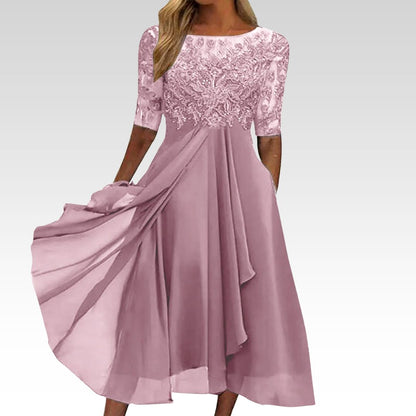 Scarlett™ - Vestido Midi con Mangas de Encaje
