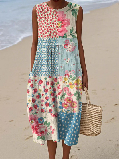 SAVANNAH – VESTIDO SIN MANGAS DE PATCHWORK BOHO