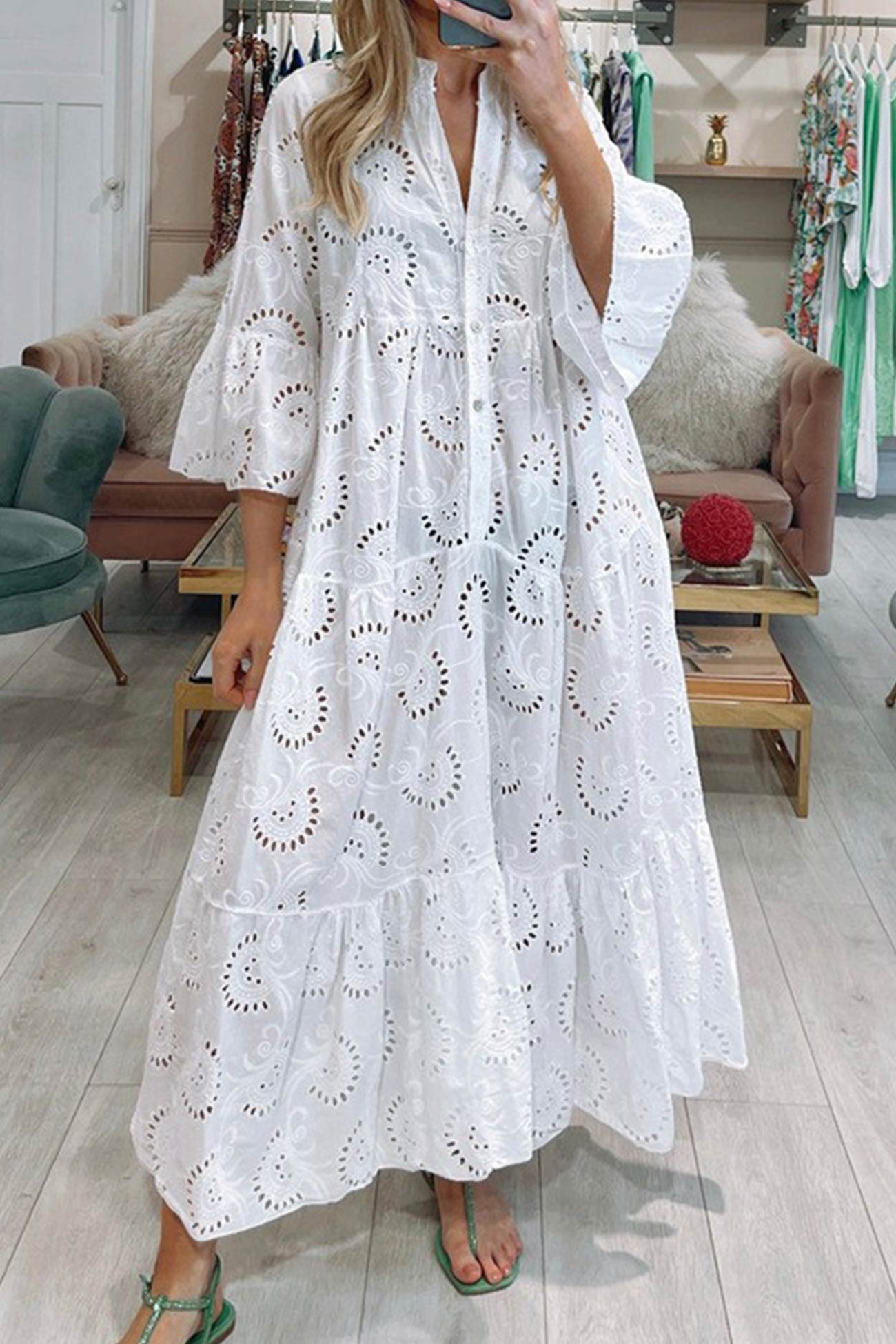 FIORELLA – VESTIDO MAXI DE ENCAJE