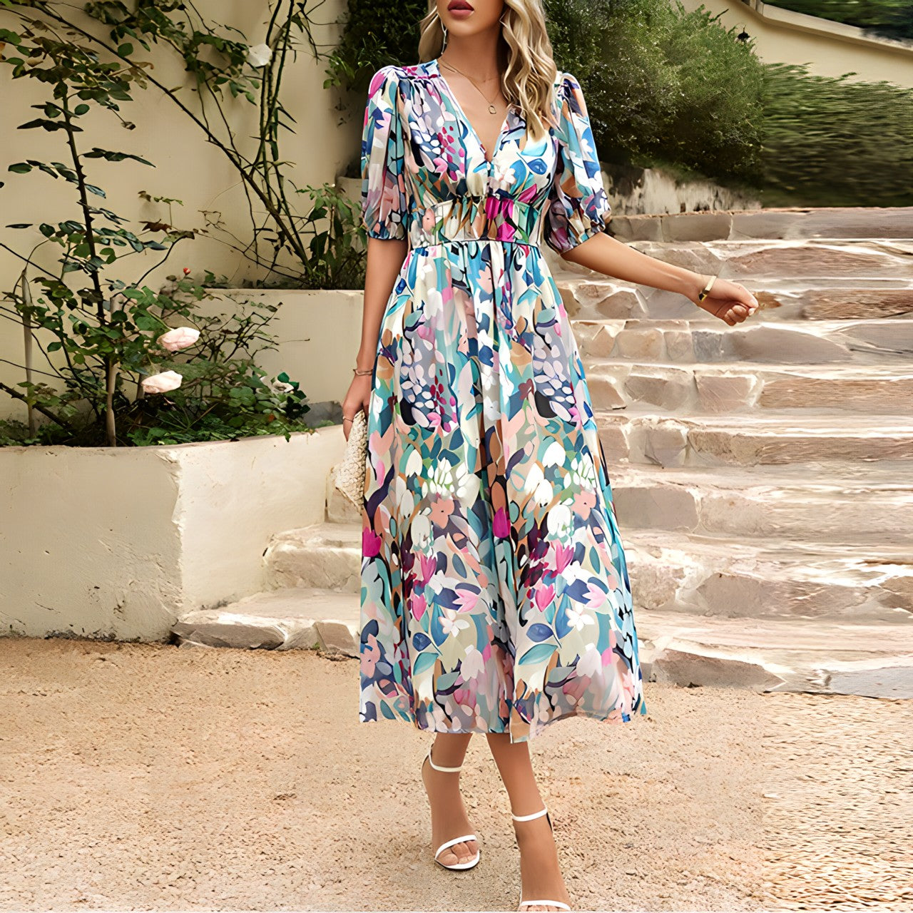 Harper - Vestido Midi con Escote en V