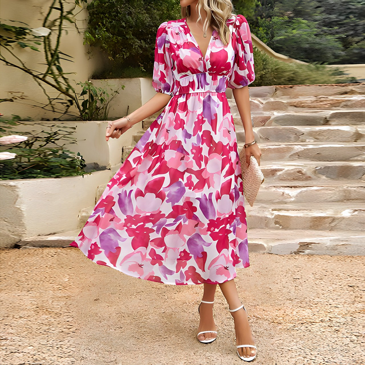 Isolde - Vestido midi con escote en V
