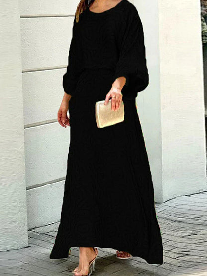 LILA – CONJUNTO DE O-NECK TENDENCIA OTOÑAL PARA UN ESTILO SIN ESFUERZO