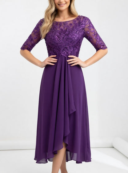 Vestido midi de encaje - Elegancia atemporal para mujer