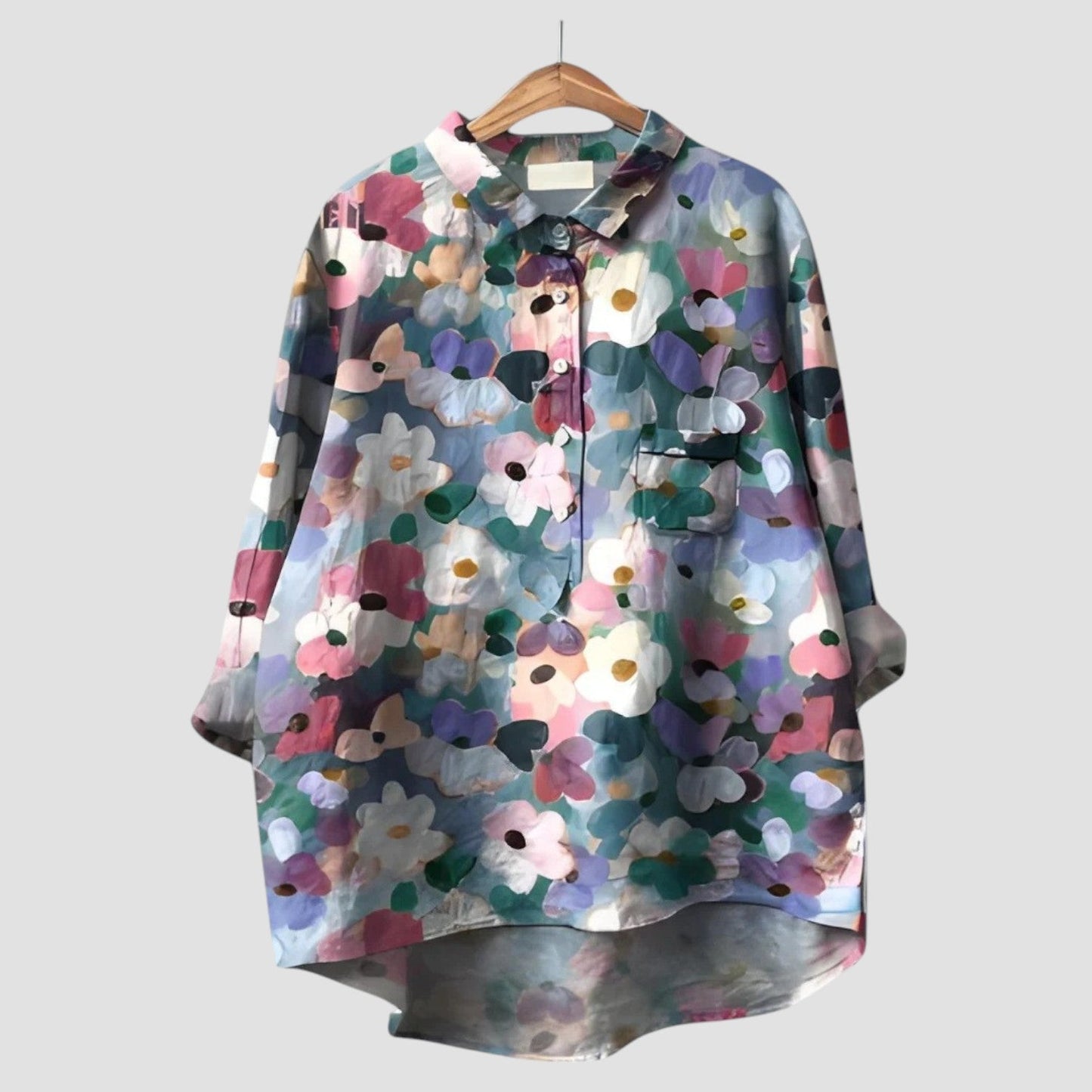 Calenya™ | 2025 – Blusa Floral Acuarela