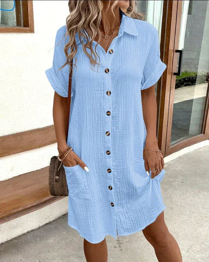Caroline | Vestido Camisa Casual con Botones