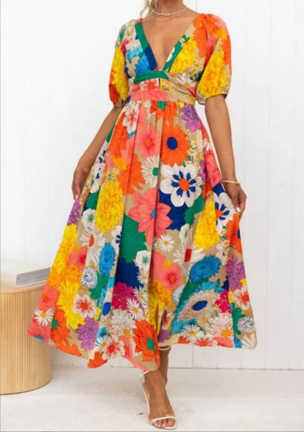 Sarah - Vestido Maxi con Estampado Floral