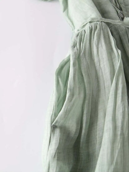 Arya - Vestido de Cuello Redondo con Encaje y Cintura para Mujeres
